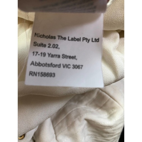 Nicholas Christina Side Tie Mini Dress White Sweetheart Neckline Sheath US 6 - Picture 12 of 13